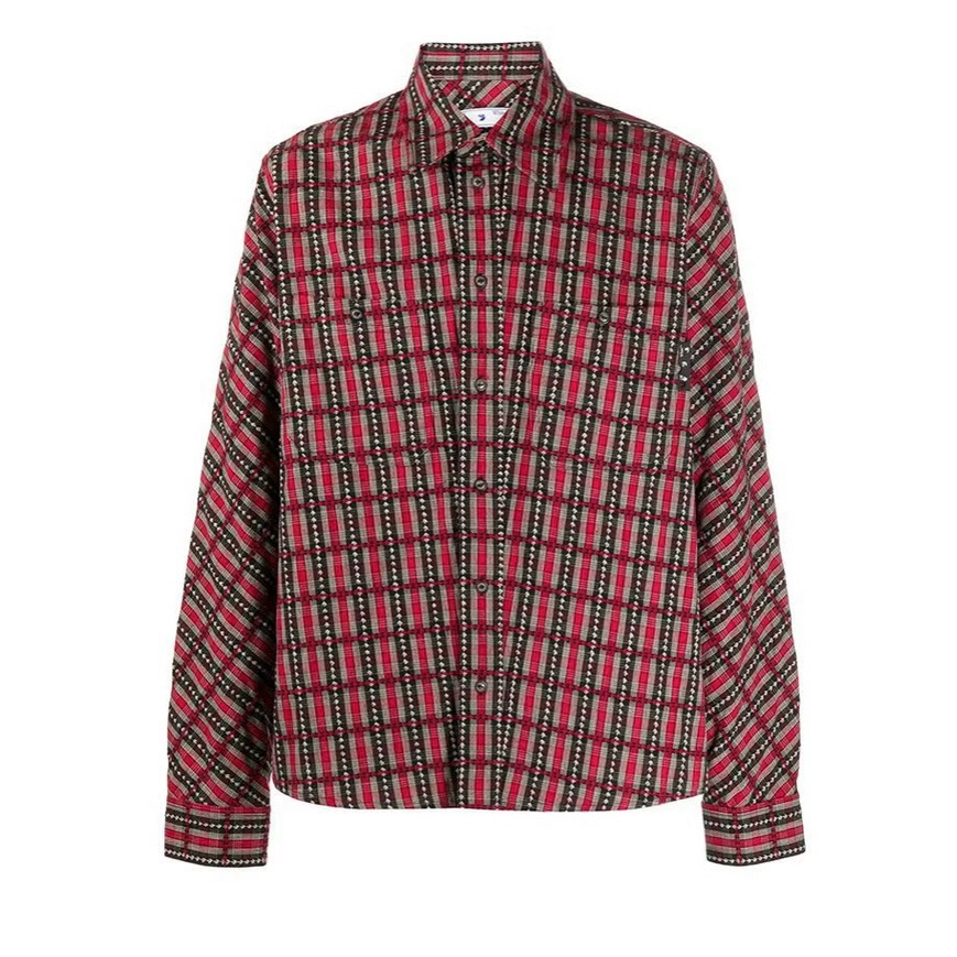 Off-White Red And Black Checkered Shirt Unisex